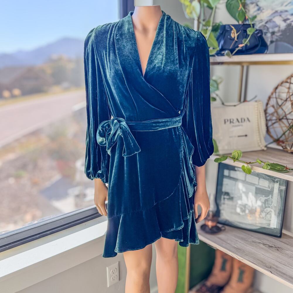 Banana Republic Aida Velvet Wrap Mini Dress